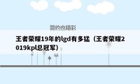 王者荣耀19年的lgd有多猛（王者荣耀2019kpl总冠军）