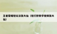 王者荣耀铠玩法张大仙（铠打野教学视频张大仙）