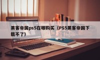 黑客帝国ps5在哪购买（PS5黑客帝国下载不了）