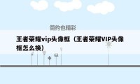 王者荣耀vip头像框（王者荣耀VIP头像框怎么换）