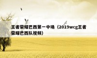 王者荣耀巴西第一中场（2019wcg王者荣耀巴西队视频）