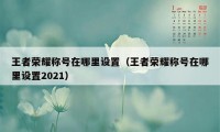 王者荣耀称号在哪里设置（王者荣耀称号在哪里设置2021）