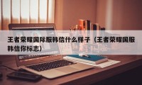 王者荣耀国际服韩信什么样子（王者荣耀国服韩信你标志）