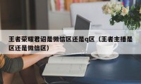 王者荣耀君诏是微信区还是q区（王者主播是区还是微信区）