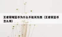 王者荣耀蓝币为什么不能买东西（王者荣蓝币怎么用）