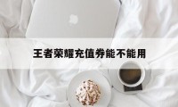 王者荣耀充值券能不能用（王者充值怎么用优惠券）