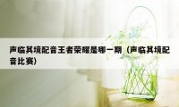 声临其境配音王者荣耀是哪一期（声临其境配音比赛）