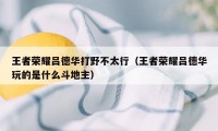 王者荣耀吕德华打野不太行（王者荣耀吕德华玩的是什么斗地主）