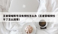 王者荣耀账号没有授权怎么办（王者荣耀授权不了怎么回事）