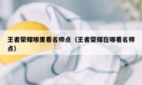 王者荣耀哪里看名师点（王者荣耀在哪看名师点）