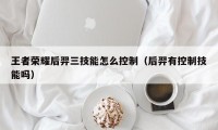 王者荣耀后羿三技能怎么控制（后羿有控制技能吗）