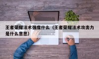 王者荣耀法术强度什么（王者荣耀法术攻击力是什么意思）