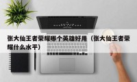 张大仙王者荣耀哪个英雄好用（张大仙王者荣耀什么水平）