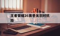 王者荣耀26赛季关羽对抗路（对抗路打关羽）