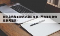 微信上恢复的聊天记录在哪里（从哪里恢复微信聊天记录）