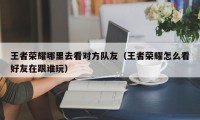 王者荣耀哪里去看对方队友（王者荣耀怎么看好友在跟谁玩）