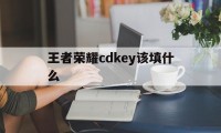 王者荣耀cdkey该填什么（王者荣耀的cdkey）