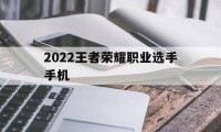 2022王者荣耀职业选手手机（2021王者荣耀kpl手机）