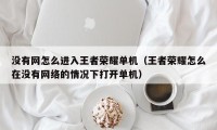 没有网怎么进入王者荣耀单机（王者荣耀怎么在没有网络的情况下打开单机）