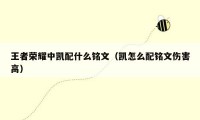 王者荣耀中凯配什么铭文（凯怎么配铭文伤害高）