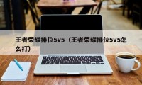 王者荣耀排位5v5（王者荣耀排位5v5怎么打）