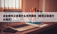 企业聊天记录算什么文件类型（聊天记录是什么格式）