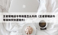 王者荣耀战令等级是怎么升的（王者荣耀战令等级如何快速提升）