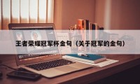 王者荣耀冠军杯金句（关于冠军的金句）