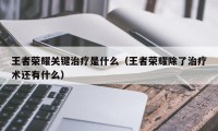 王者荣耀关键治疗是什么（王者荣耀除了治疗术还有什么）