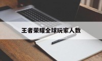 王者荣耀全球玩家人数（王者荣耀全球玩家人数统计2021）