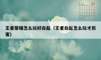 王者荣耀怎么玩好白起（王者白起怎么玩才厉害）