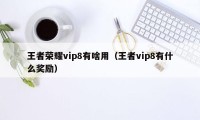 王者荣耀vip8有啥用（王者vip8有什么奖励）