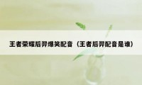 王者荣耀后羿爆笑配音（王者后羿配音是谁）