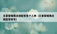 王者荣耀赛点级冠军有个人物（王者荣耀赛点级冠军称号）