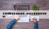 王者荣耀徐克最新视频（微信王者荣耀游戏视频）