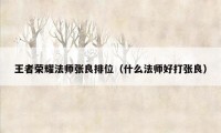 王者荣耀法师张良排位（什么法师好打张良）