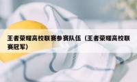 王者荣耀高校联赛参赛队伍（王者荣耀高校联赛冠军）