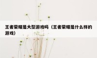 王者荣耀是大型游戏吗（王者荣耀是什么样的游戏）