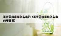 王者荣耀皮肤怎么来的（王者荣耀皮肤怎么来的哪里看）