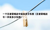 一个王者荣耀战令能给多少东西（王者荣耀战令一共有多少东西）