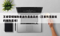 王者荣耀辅助里面伤害最高的（王者伤害最低的辅助是谁）