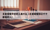 王者荣耀中的好人是什么（王者荣耀你们个个都是好人）