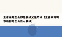 王者荣耀怎么即是县级又是市级（王者荣耀有市级称号怎么显示县级）