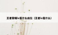 王者荣耀iv是什么段位（王者iv是什么）