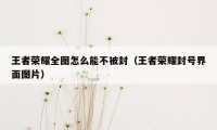 王者荣耀全图怎么能不被封（王者荣耀封号界面图片）