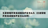 王者荣耀开麦变成媒体声音怎么办（王者荣耀开麦变成媒体声音怎么办啊）