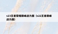 s23王者荣耀巅峰战力图（s22王者巅峰战力图）