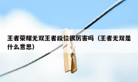 王者荣耀无双王者段位很厉害吗（王者无双是什么意思）