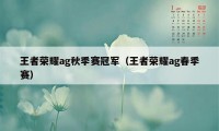 王者荣耀ag秋季赛冠军（王者荣耀ag春季赛）