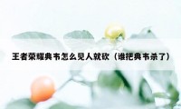 王者荣耀典韦怎么见人就砍（谁把典韦杀了）